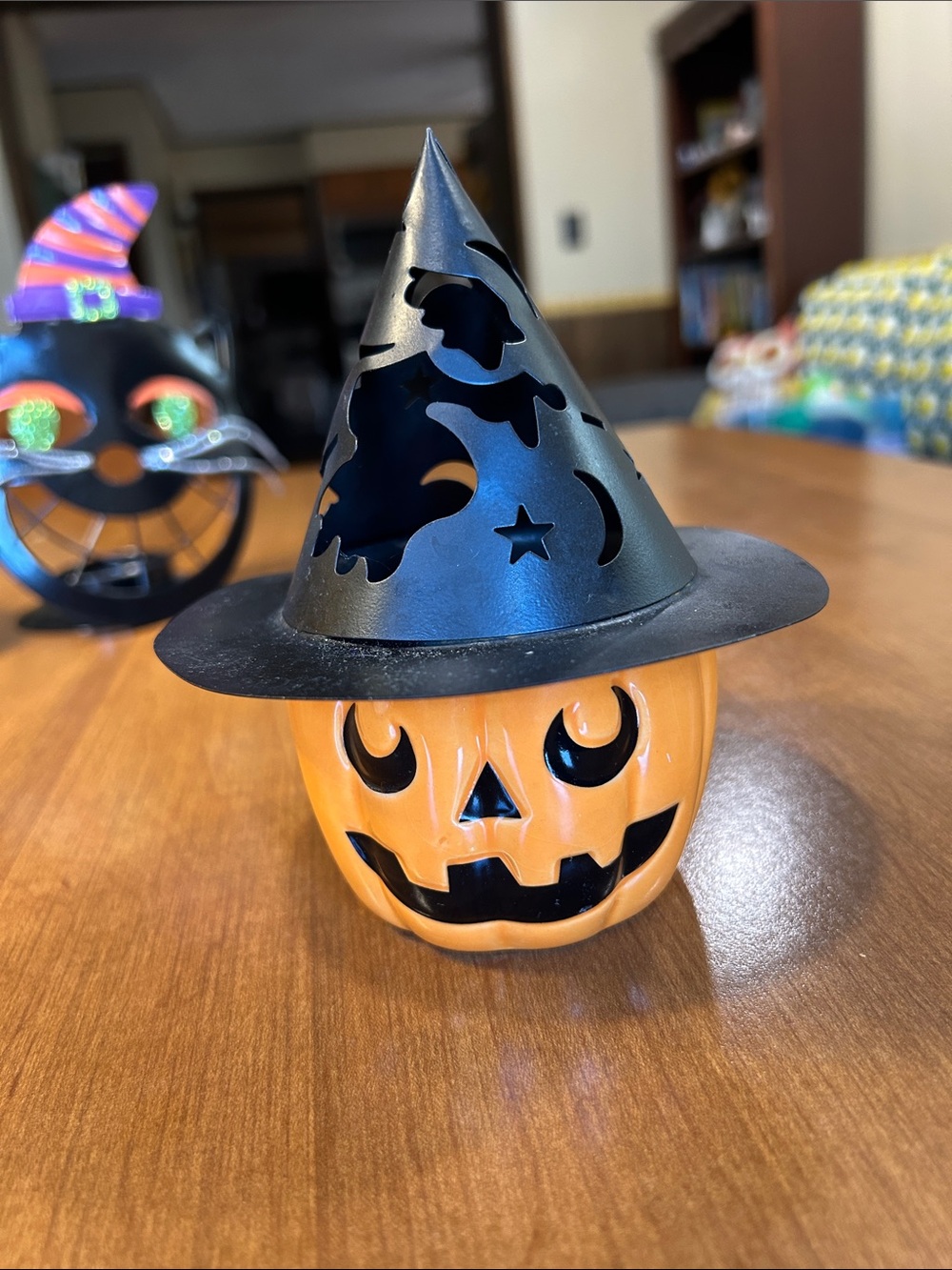 Halloween Pumpkin & Witch Hat - Black and Orange